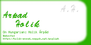 arpad holik business card
